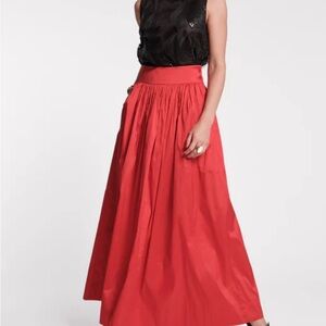 Frances Valentine Vibrant Red Maxi Skirt